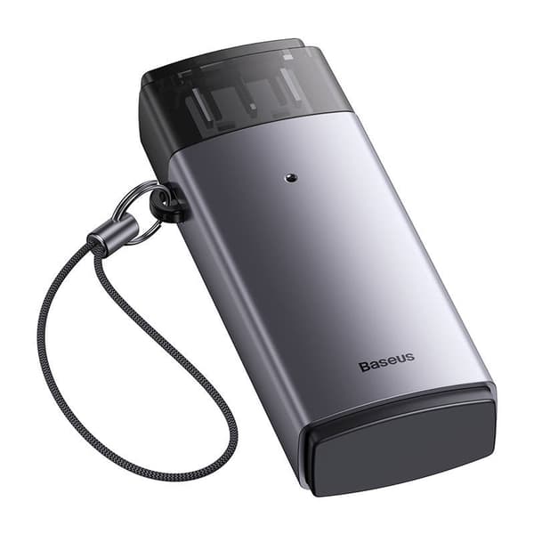 Baseus Lite-serien SD/TF-minneskortläsare, USB (grå)