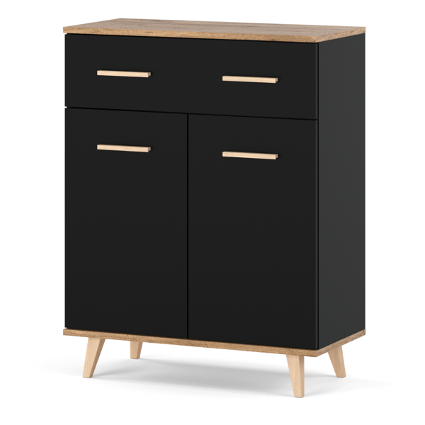 KOMMODE TIL STUE 73 CM SORT EGEGRUND WOTAN MODERNE LOFTSKAB