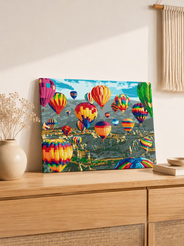 Målning med siffror med ram ballonghimmel 50x40 cm