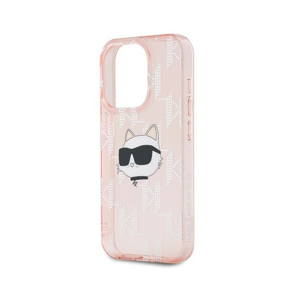 Karl Lagerfeld IML Choupette Head & Monogram - iPhone 15 Pro Max-skal (rosa)