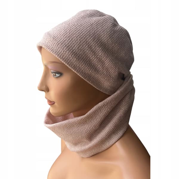 Varm vintermössa, Aurora turban med rosa pannband, bambufoder