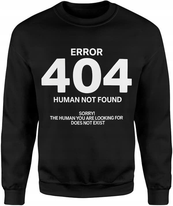 SJOV HERRESWEATSHIRT MED INDTRÆKET EN GAVE TIL EN PROGRAMMER FEJL 404 S