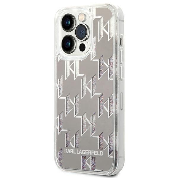 Karl Lagerfeld KLHCP14XLMNMS iPhone 14Pro Max 6.7 hårdt cover sølv/sølv Liquid Glitter Monogram