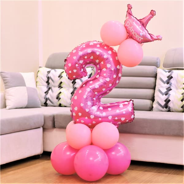 Set med rosa ballonger nummer 2, 1 set