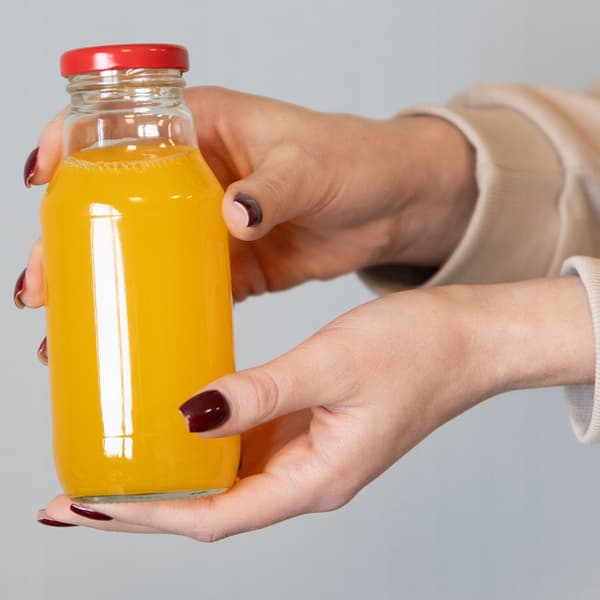 KUBUŚ flaska för juice, sirap, vatten 330 ml + LOCK Glasflaskor