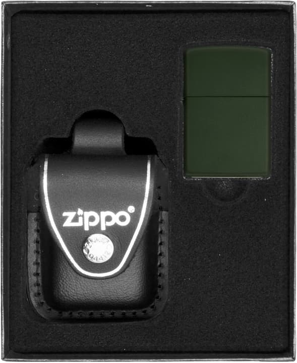 ZIPPO tändare grön matt presentset nr 3