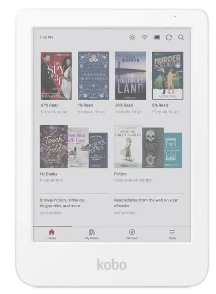 RAKUTEN KOBO Clara Colour White e-boksläsare