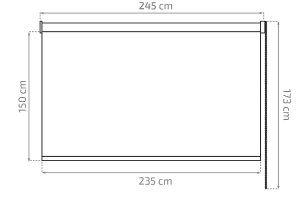 Pystysuora parvekemarkiisi 150x245 cm harmaa
