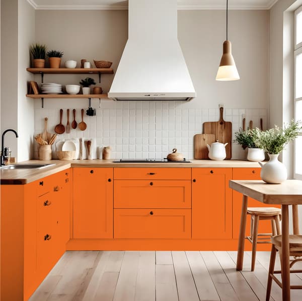 Maling til køkkenfronter rød orange RAL2008 satin 1L