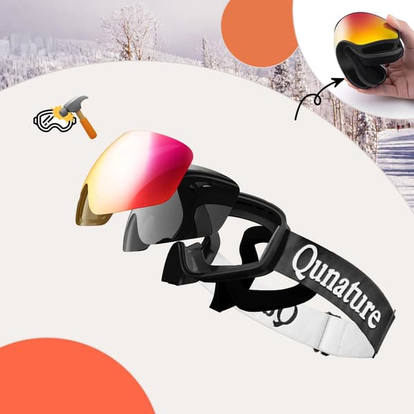 Qunature Black lasten laskettelulasit (koko M/L) - musta