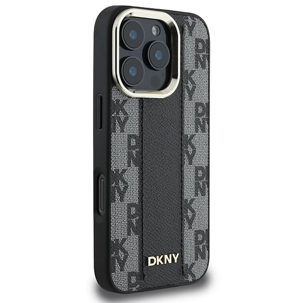 DKNY DKHMP16XPCPVSLK iPhone 16 Pro Max 6,9" sort/sort hårdt cover med ternet mønster og Magsafe