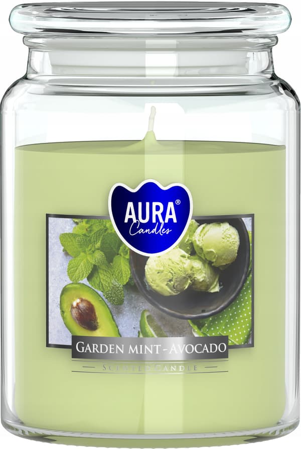 Stort duftlys i krukke, avocado mint