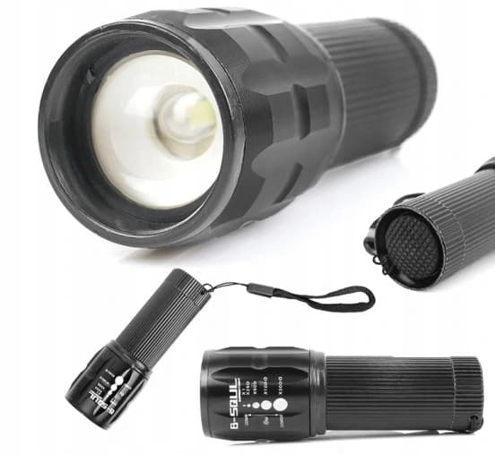 Voimakasvaloinen LED-taskulamppu, 3 tilaa + pidike sähköpyörälle/-skootterille