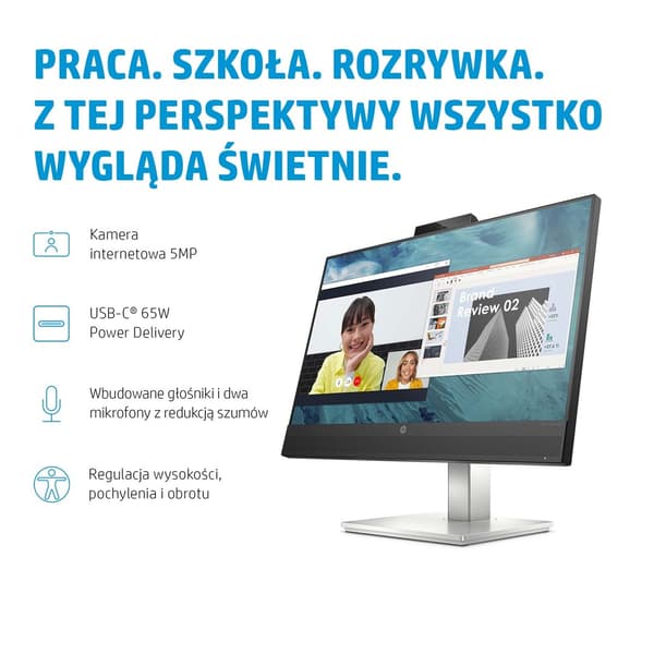 HP LED 23,8" E24M G4-skærm (40Z32AA), Full HD, sort