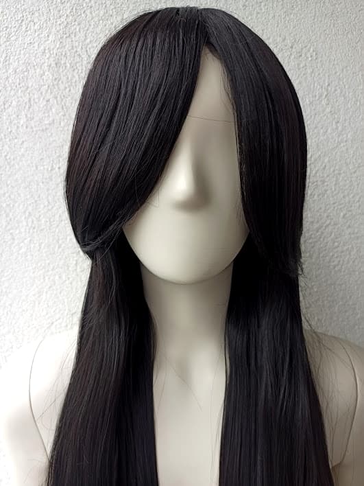 Musta pitkä pitsihuppu cosplay animeperukka