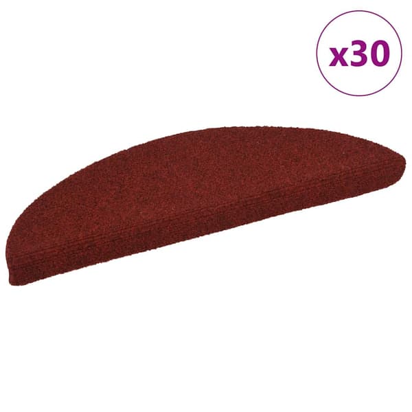 vidaXL Självhäftande Trappmattor 30 st Röda 56x17x3 cm