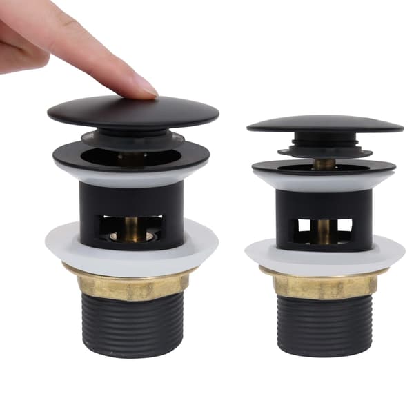 vidaXL Click-Clack overløbsprop, sort, 6,4x6,4x9,1 cm