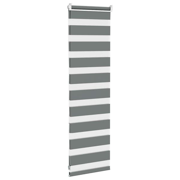 vidaXL Zebrarullgardin, mörkgrå, tygbredd 40,9 cm, polyester