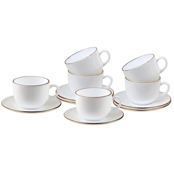 KINGHOFF OPAL KH-1929 KAFFE SÆT MED 6 KOPPER MED UNDERKOPPER