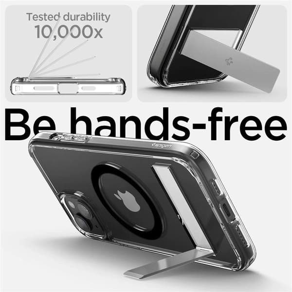 Spigen Ultra Hybrid S MagSafe-etui med stativ til iPhone 15 Plus - Sort