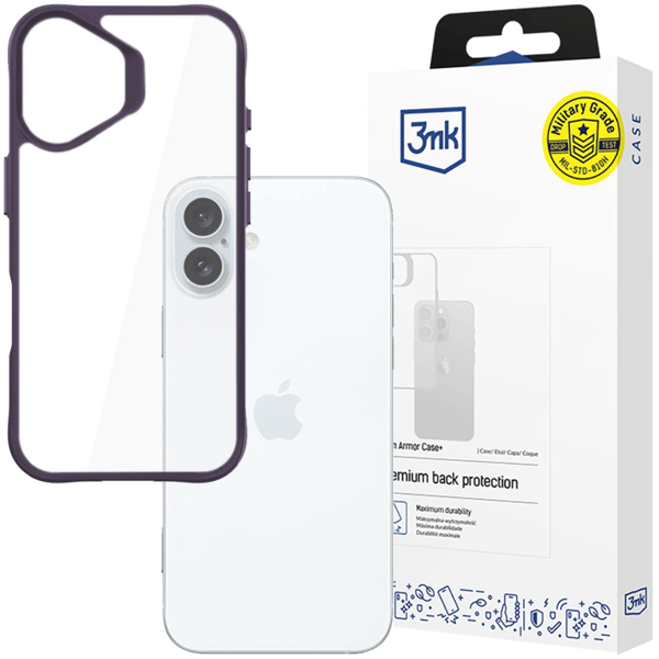 Apple iPhone 16 - 3mk Satin Armor-skal+ Lila