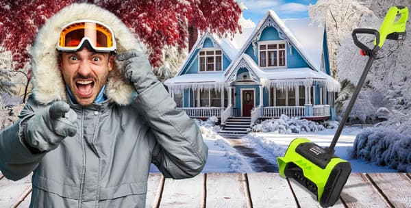 Elektrisk snöslunga med batteri för snö + 2x batteri 21V 600W