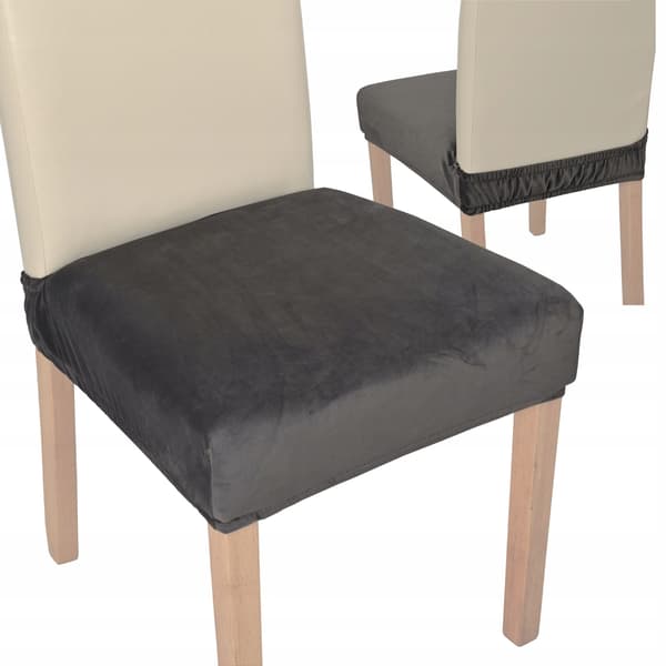 Stolsätesöverdrag i hög velour TESS mörkgrå