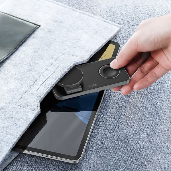 TECH-PROTECT QI15W-A47 3-i-1 magnetisk Magsafe trådløs oplader sort