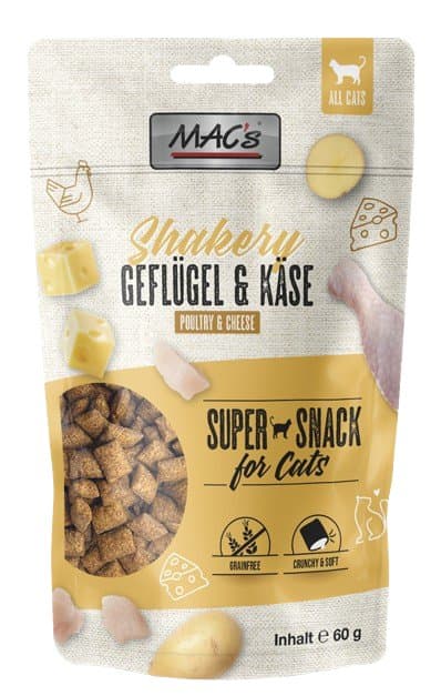 MAC's Cat | Snacks Shakers | 60g pose - Kyllingeost 60g