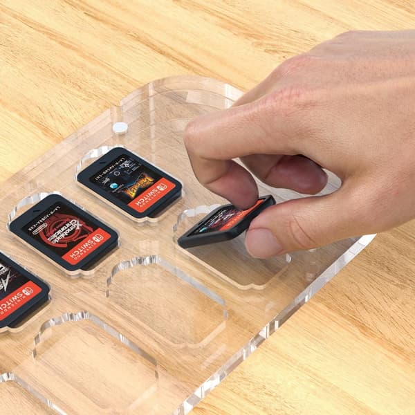 Organizer-etui til Nintendo Switch OLED Micro SD-kort med gennemsigtig magnet