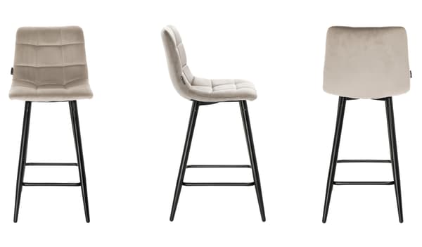 Tore samettinen beige puolijakkara, 65 cm