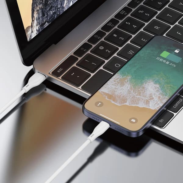 Dudao USB / Lightning 3A-kabel 1m vit (L2L 1m vit)