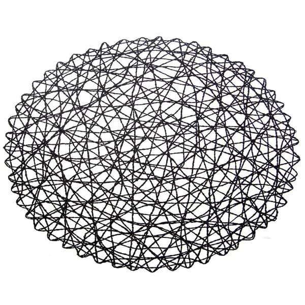 Pappersbordsmatta svart rund 35 cm