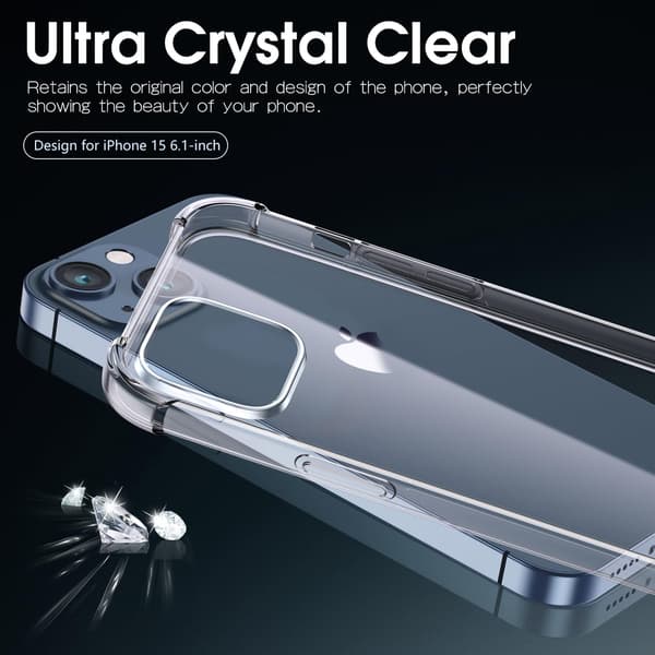 ETUI TIL APPLE IPHONE 14 PLUS TRANSPARENT FORSTÆRKET SILIKONE BAGSIDER