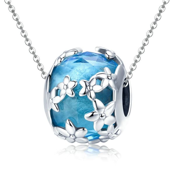 Kristallblomma berlockpärla silver 925