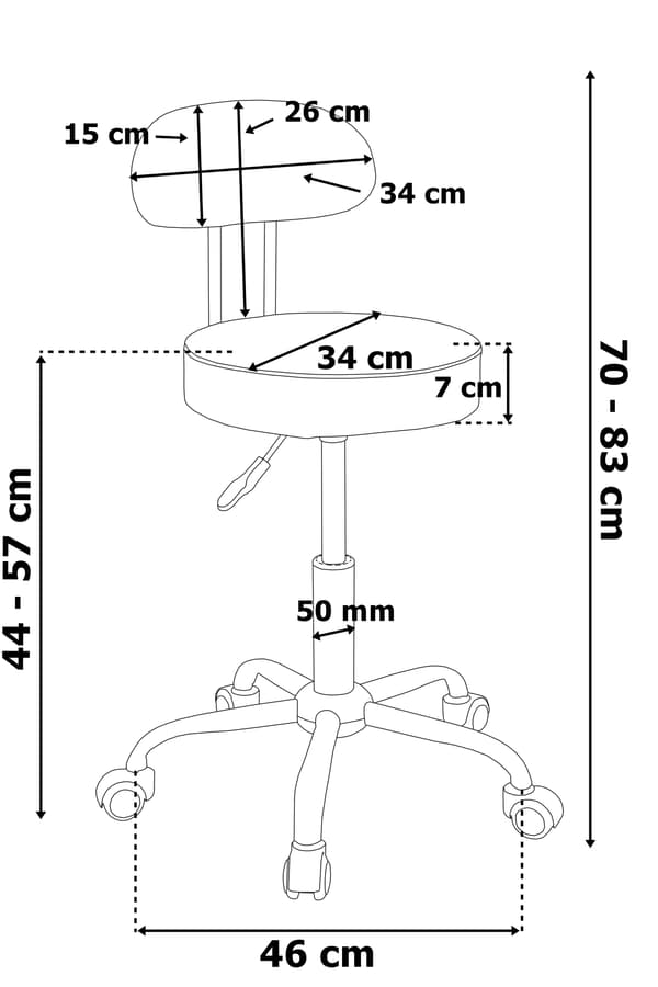 Gamma sort frisør kosmetikstol