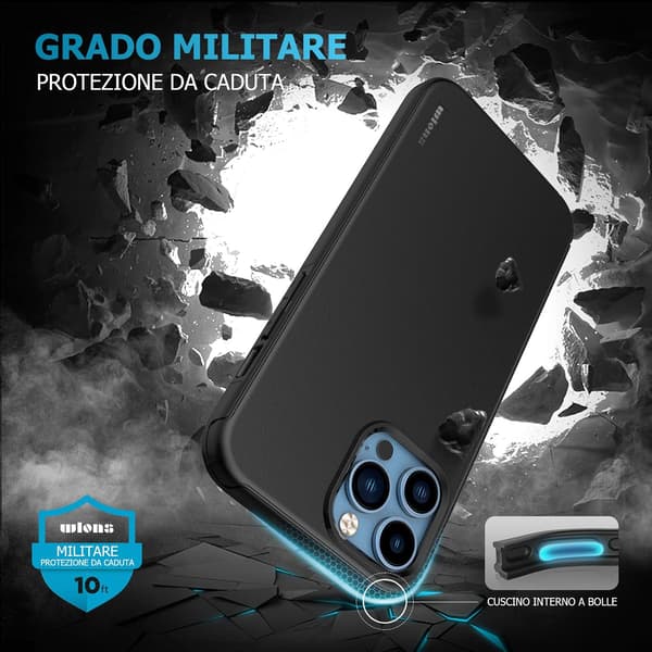 ETUI TIL APPLE IPHONE 13 PRO MAX SORT SILIKONEFORSTYRKET + MAGSAFE A2484