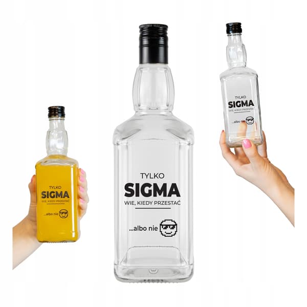 Daniel glasflaska 500 ml för alkoholpresent med tryck - sigma 0,5l