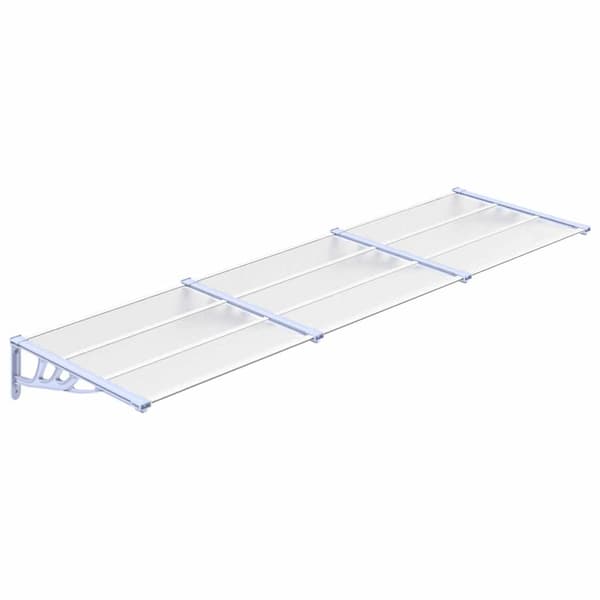 vidaXL dørmarkise, grå transparent, 297,5x90 cm, polycarbonat