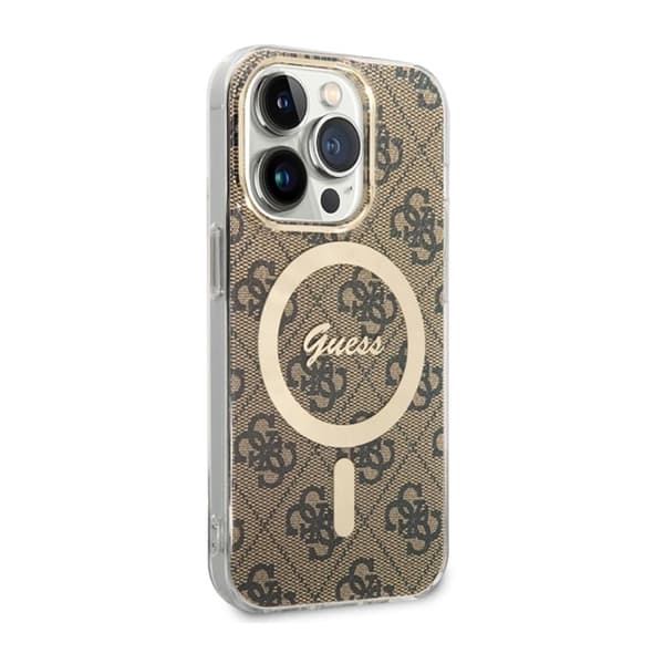 Guess 4G MagSafe - iPhone 14 Pro Max -kotelo (ruskea)