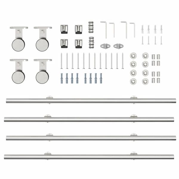 vidaXL Skjutdörrsfäste 183 cm stål silver