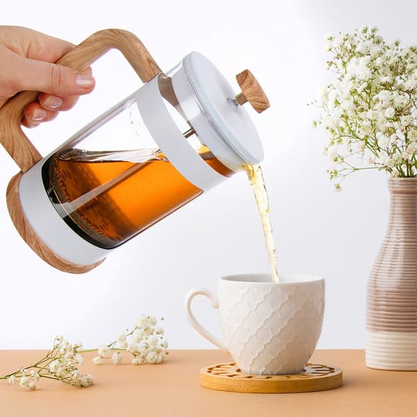 Stempelkande i glas til kaffe og te WHITELINE 1 l