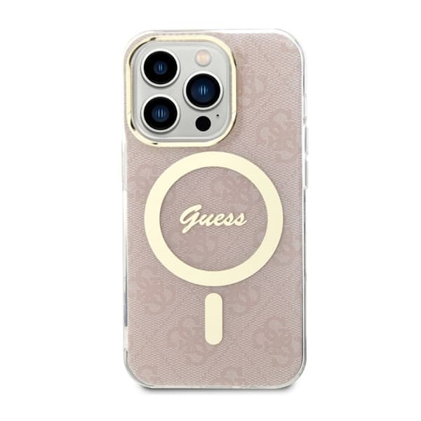 Guess 4G MagSafe - iPhone 14 Pro-skal (rosa)