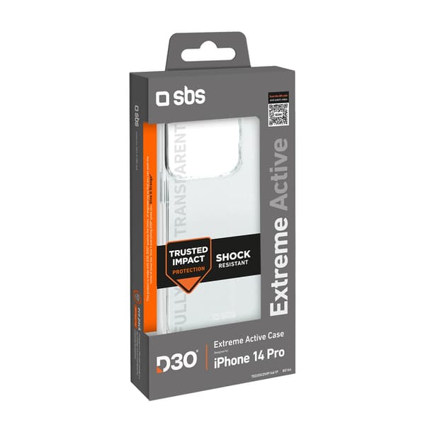 SBS D3O-cover til iPhone 14 Pro - Gennemsigtig