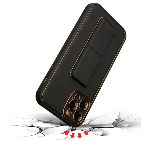 Nyt Kickstand Cover til iPhone 13 Pro med stativ, sort