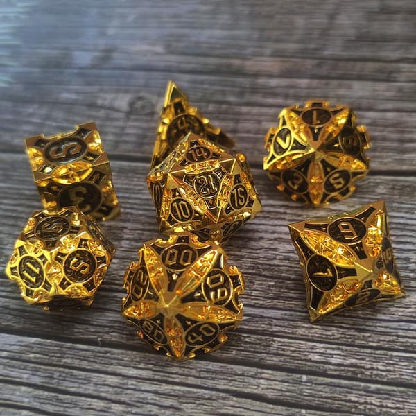 Hidden Treasure RPG-tärningar Set med 7 metalltärningar