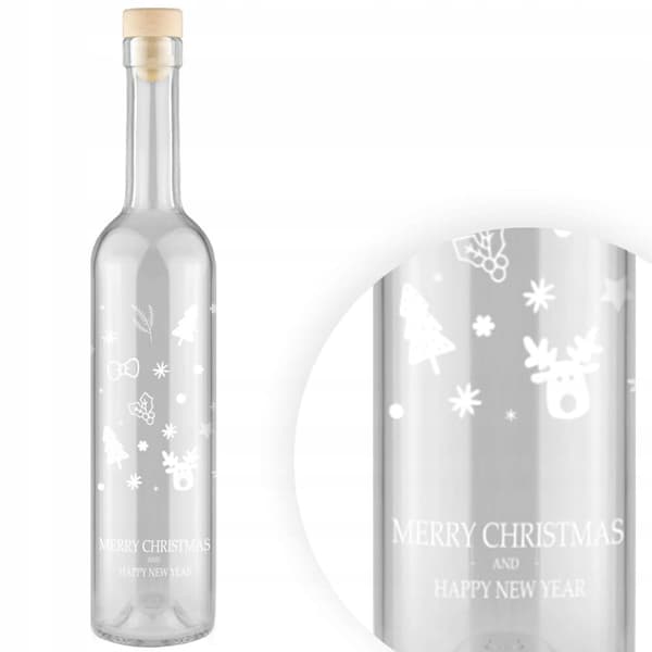 FUTURA 500ml flaske med juleprint glasflasker til hedvin