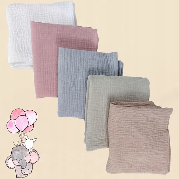 Plumeri Muslin Bleer Sæt med 5 Farver 70x70 cm