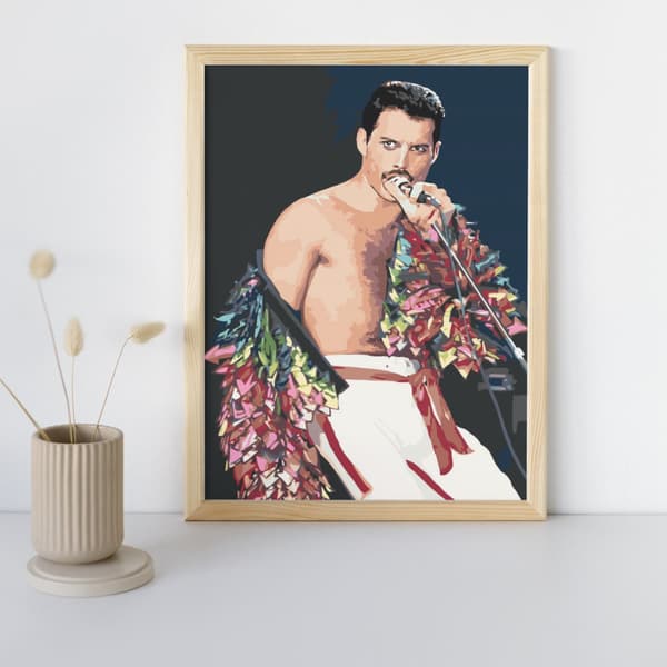 Målning med siffror med ram Freddie Mercury 40x50 cm