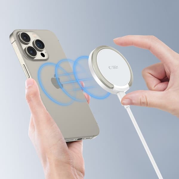 TECH-PROTECT QI15W-A33 MAGNETISK MAGSAFE TRÅDLÖS LADDARE VIT